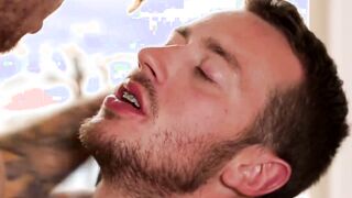 Mark prodding dick in Zane and on the table and a chair