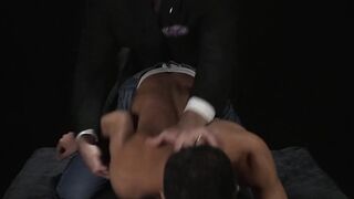 Bottom homo twink ass drilled from behind after anal play