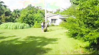 Bound stepson gets raw fucked by his hunky stepdad outdoors