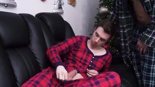 Stepdad with a huge dick barebacks his son for Christmas