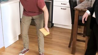 Clumsy stepdad sucked off before breeding young ass