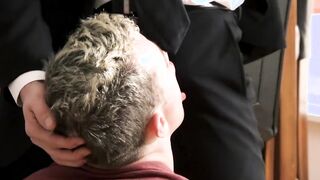 Clumsy stepdad sucked off before breeding young ass