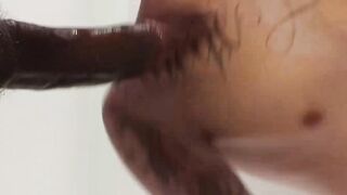 Twink takes massive interracial cock in bareback pleasure