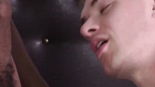 Twink takes massive interracial cock in bareback pleasure