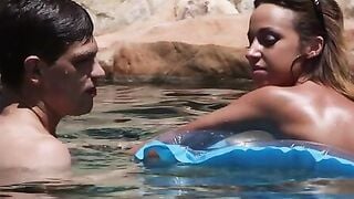 Naked sunbathing into the pool getting Jada Stevens Cutie and vulgar to have some fun with Bruce Venture. Their foreplay