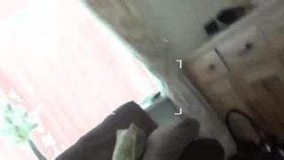 Curvy blonde Jodie Cummings filmed sucking nerd cock POV