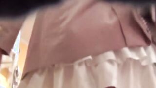 Young Japanese babes panties get secretly filmed in public