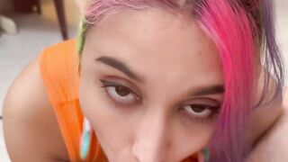 Egirl devours my long penis into point of view