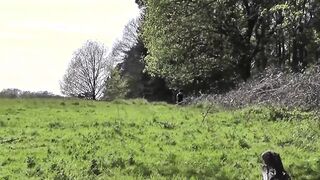 Masked whore ride big penis inside nature