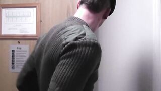 Inked penis muncher blasted with cream