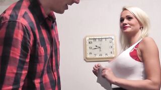 Big Boobed skank gets banged by a huge penis