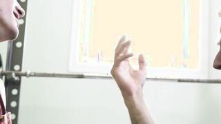 Skinny stepson sucks his stepdads big cock before raw sex