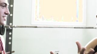 Skinny stepson sucks his stepdads big cock before raw sex
