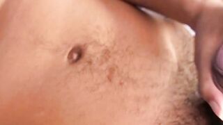 Lusty gay dude grabs his giant dick and wanks until jizzing
