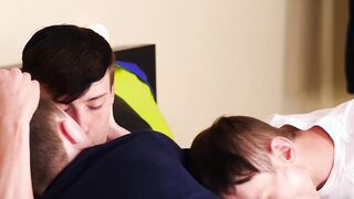 Adorable twink enjoys getting fucked and jerked off by lover