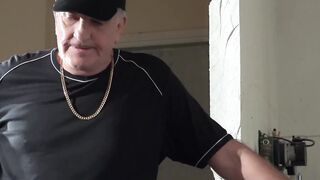 Young lady shoots an erotic film and has sex with an old man