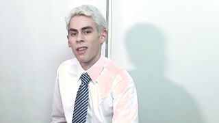 Couple of hairy mature guys double team a cock hungry twink