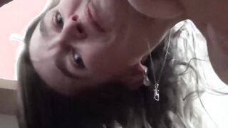 Babe plays with her pussy instead of spreading laundry 4K
