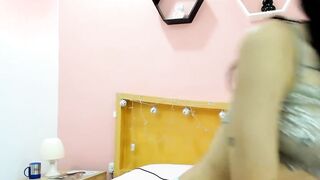 Flirtatious small tits Latina masturbates on webcam