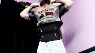 Straight jock masturbates solo after football practice