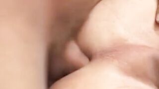 Passionate twinkie cums hard after latino big cock breeding
