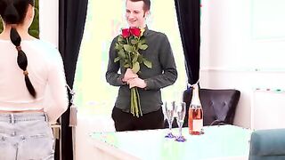 Mindy doesn't know what her boyfriend, Sam Bourne, has planned for her as she dresses for her date. She pulls