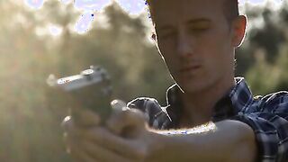 Amber Nevada is on an interesting date, where her boyfriend Kendo Ortiz is showing her how to shoot a gun.