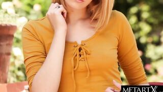 Adorable blonde 18 wants you to see her masturbate inside the garden
