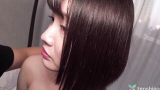 Skinny Japanese professor looking for sex with stranger comes to hotel to got her bald twat fingers and banged