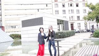 GERMAN SCOUT - SHY HUGE NATURAL TITTED TEENAGERS LINA TRICKED TO FUCKED AT CELEB JOB