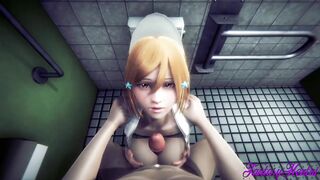 Bleach Cartoon - Orihime into the Restroom boobjob and boned - Cartoon Manga Japanese Anime 3D Porn