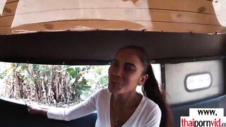 Amateur Thai 19 yo Cherry simmer down a huge white penis inside a hotel room