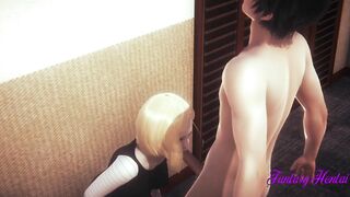 Dragon Ball 3D Animated - C18 fellatio with cum inside her mouth and Screwed with cumshot - Cartoon Manga Japanese Porn