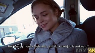 DEBT4k. Young debtor with adorable face thinks sex is better than penalty