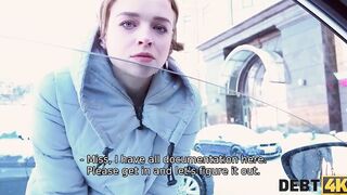 DEBT4k. Young debtor with adorable face thinks sex is better than penalty