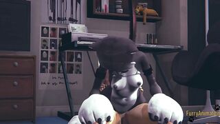 Furry Animated - pov Fox x Kittycat bj and screwed
