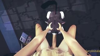 Furry Animated - pov Fox x Kittycat bj and screwed
