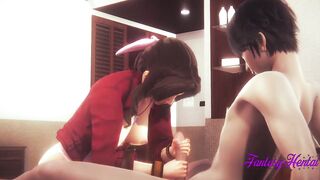 Final Fantasy VII Anime 3D - Aerith hand job, oral sex and banged! with jizzed - Animated Manga Game Japanese Porn
