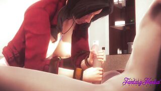 Final Fantasy VII Anime 3D - Aerith hand job, oral sex and banged! with jizzed - Animated Manga Game Japanese Porn