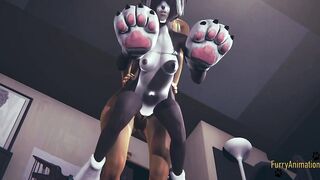 Furry Anime 3D - Fox fucks cat and fills her cunt - Cartoon Manga Japanese Yiff Anime Porn