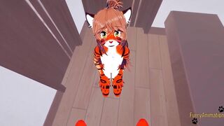 Furry Animated 3D - pov Tigress fellatio and gets screwed by fox - Japanese manga animated yiff animated porn