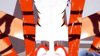 Furry Animated 3D - pov Tigress fellatio and gets screwed by fox - Japanese manga animated yiff animated porn
