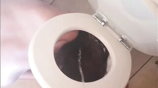 19 Yo skank bathroom blowjob dunking, drinking pissing and face slaps and spits