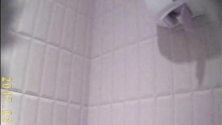 Spy on girls inside the restroom, looking at their bald vaginas (Twat Collection four)