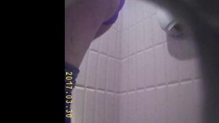 Spy on girls inside the restroom, looking at their bald vaginas (Twat Collection four)