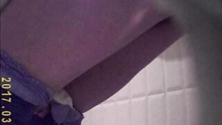 Spy on girls inside the restroom, looking at their bald vaginas (Twat Collection four)