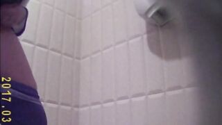 Spy on girls inside the restroom, looking at their bald vaginas (Twat Collection four)