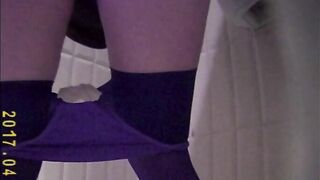 Spy on girls inside the restroom, looking at their bald vaginas (Twat Collection four)