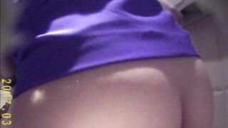Spy on girls inside the restroom, looking at their bald vaginas (Twat Collection four)