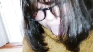 Scooby Doo Cosplay Velma gets nailed while she lost her glasses